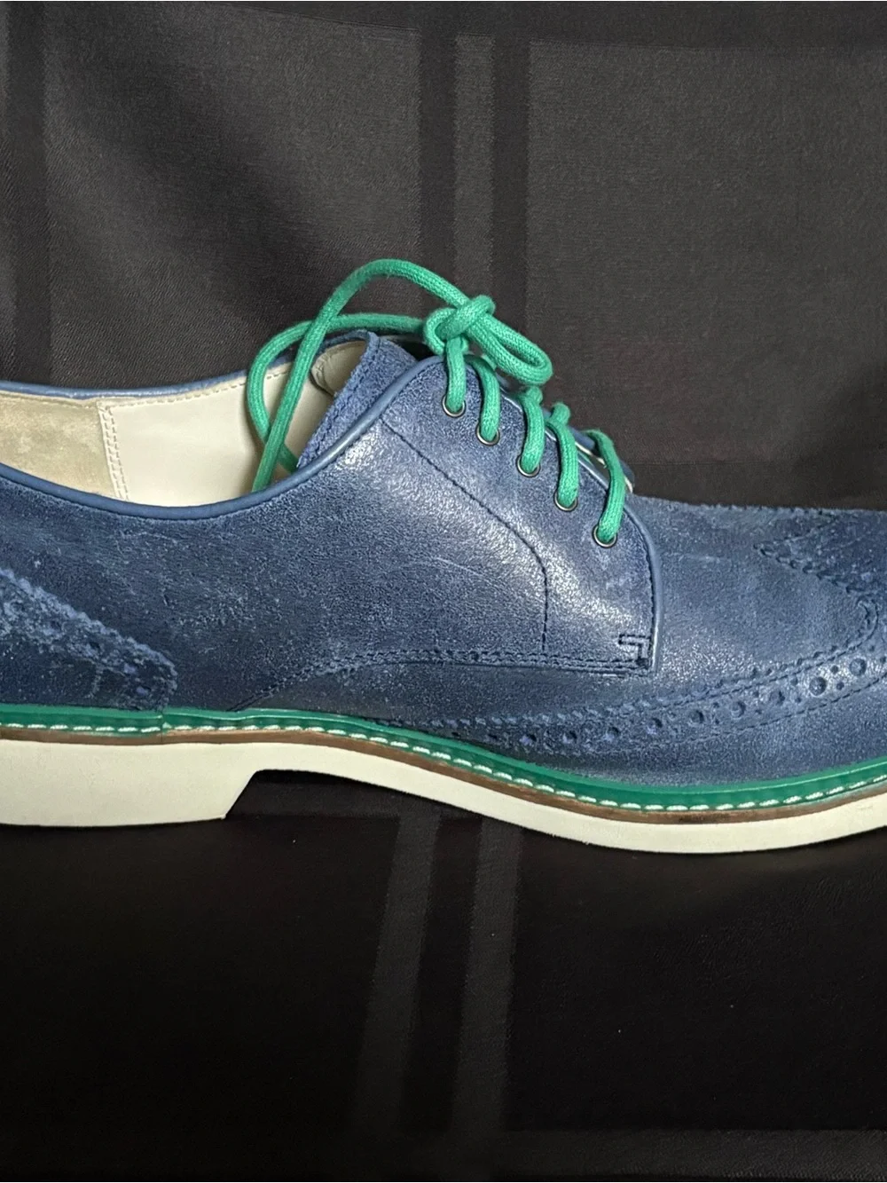 Cole Haan Derby Wingtip Oxford Navy Blue Shoes Size 8.5M